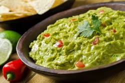 guacamole with tomatoes and avocado